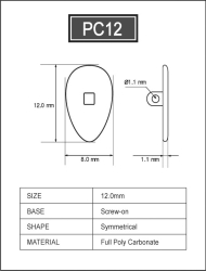 Polycarbonate Pad for Glasses 12 mm A-Shape screw on