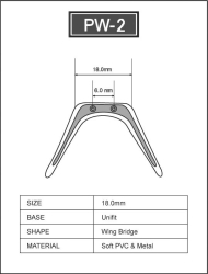 PVC Wing Bridge 18 mm Metal Insert silver