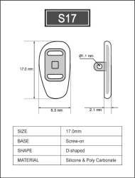 Silicone Pad for Glasses 17mm D-Shape screw on