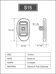 Silicone Pad 15mm D-Shape screw on