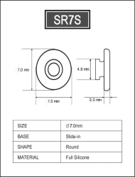 Silicone Pad for Glasses 7 mm round slide in