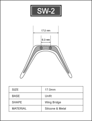 Silicone Wing Bridge 17 mm Metal Insert silver