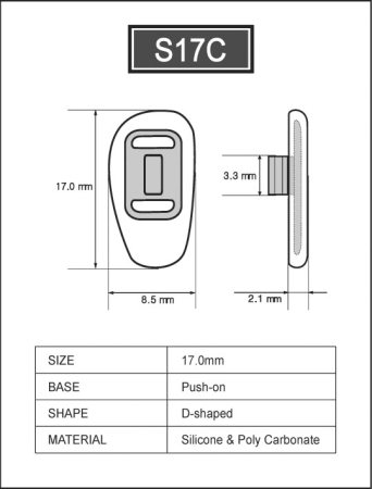 Silicone Pad for Glasses 17mm D-Shape push in