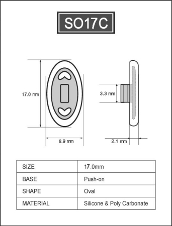 Silicone Pad for Glasses 17 mm oval push in