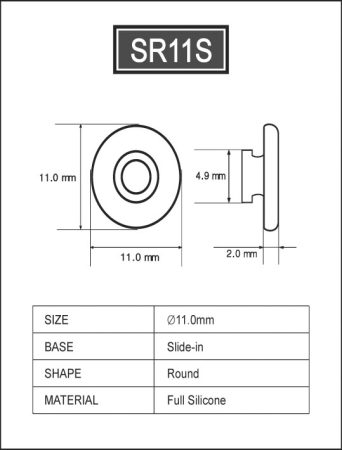 Silicone Pad for Glasses 11 mm round slide in