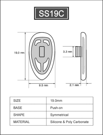 Silicone Pad for Glasses 19 mm A-Shape push in